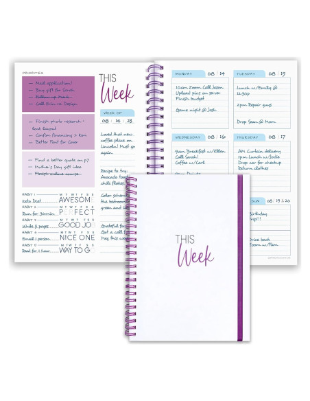 Planificador Semanal A5 Elwyn Life Púrpura - No Datado