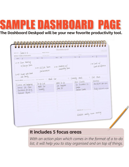 Planificador Semanal ZERONE CENTRE 54 Hojas A4 Negro