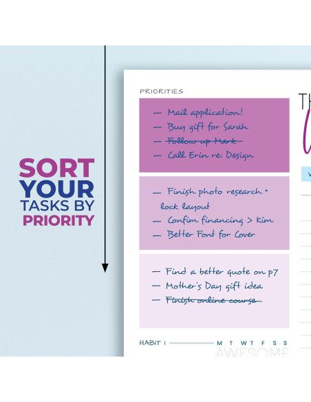 Planificador Semanal A5 Elwyn Life Púrpura - No Datado