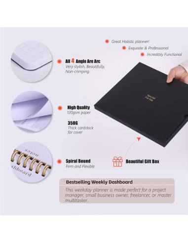 Planificador Semanal ZERONE CENTRE 54 Hojas A4 Negro