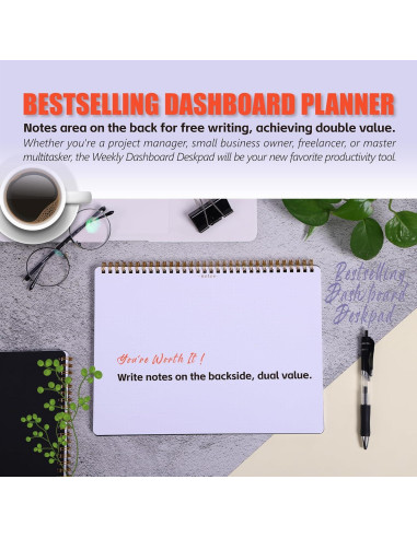 Planificador Semanal ZERONE CENTRE 54 Hojas A4 Negro