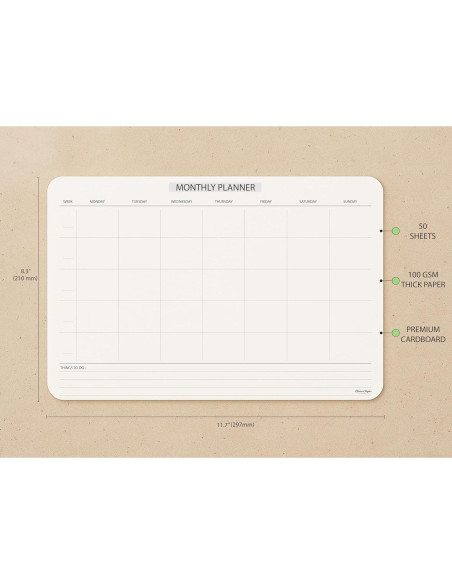 Bloc de Notas Mensual Sin Fecha A4 CLEVER SIGNS 50 Hojas