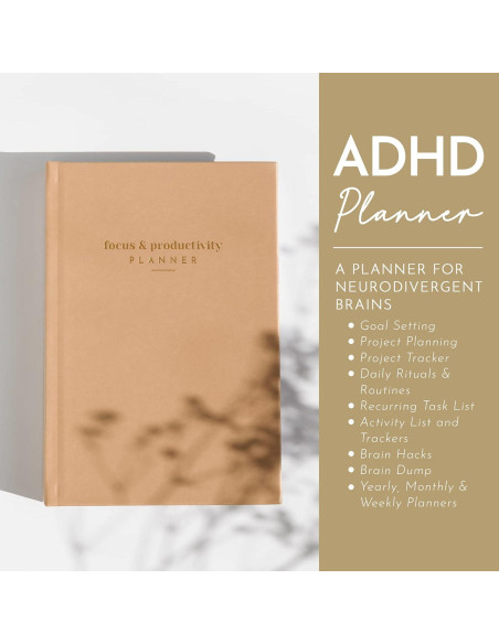 Planificador de Enfoque A5 Epic Self para Adultos con TDAH Planificador de Enfoque A5 Epic Self para Adultos con TDAH