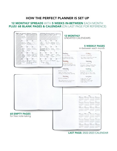 Planificador Anual Semanal Mensual BK A5 Naranja 2025-26