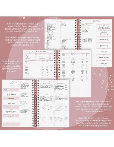 Planificador Semanal Grande PLANBERRY Oro Rosa 20.3x26.4 cm