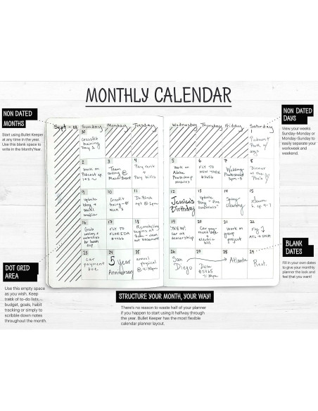 Planificador Anual Semanal Mensual BK A5 Naranja 2025-26