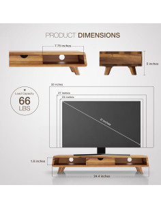 Soporte para Monitor de Madera de Acacia Tinamo - 62 cm 2