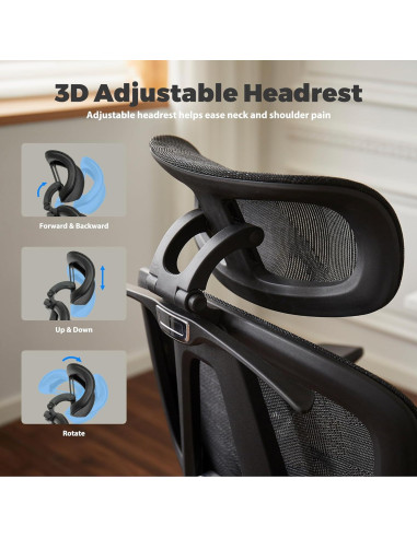 Silla de Oficina Ergonómica Hujusko 900PRO Malla Ajustable