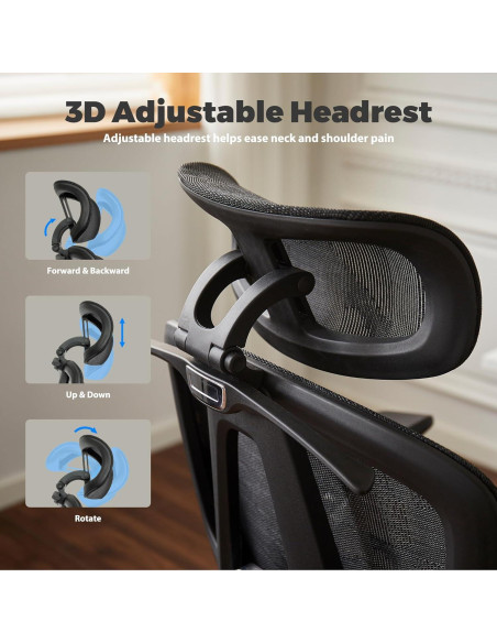 Silla de Oficina Ergonómica Hujusko 900PRO Malla Ajustable