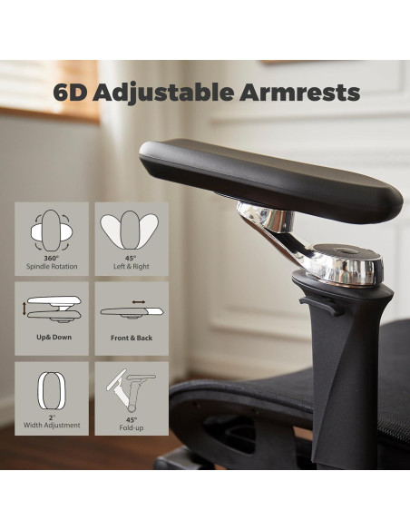 Silla de Oficina Ergonómica Hujusko 900PRO Malla Ajustable