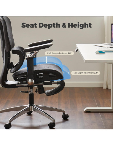 Silla de Oficina Ergonómica Hujusko 900PRO Malla Ajustable