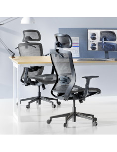 Silla de Oficina Ergonomica Flexispot OC3 Aire Gris con Soporte Lumbar 2