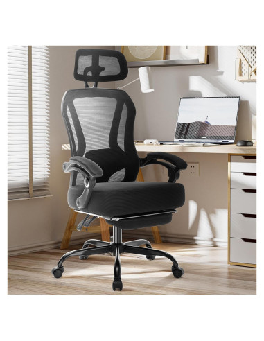 Silla de Oficina Ergonómica TUKAKA con Reposapiés Ajustable