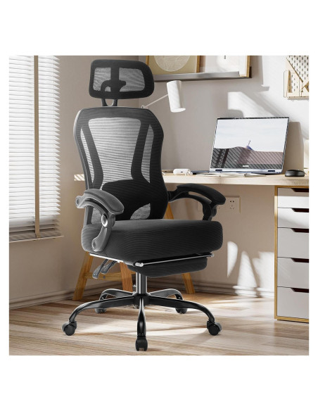 Silla de Oficina Ergonómica TUKAKA con Reposapiés Ajustable