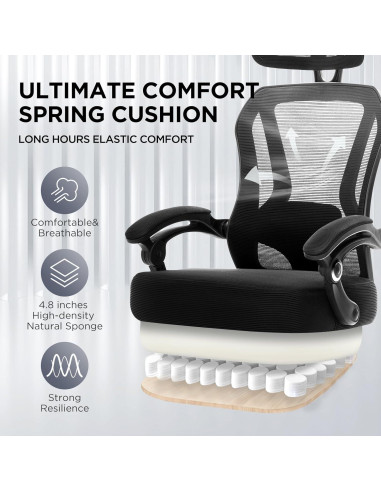 Silla de Oficina Ergonómica TUKAKA con Reposapiés Ajustable