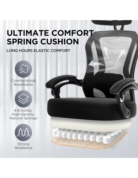 Silla de Oficina Ergonómica TUKAKA con Reposapiés Ajustable