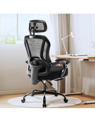 Silla de Oficina Ergonómica TUKAKA con Reposapiés Ajustable