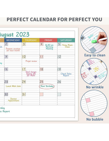 Calendario de Pizarra Blanca Grande Shoparr 101.6x71.1 cm