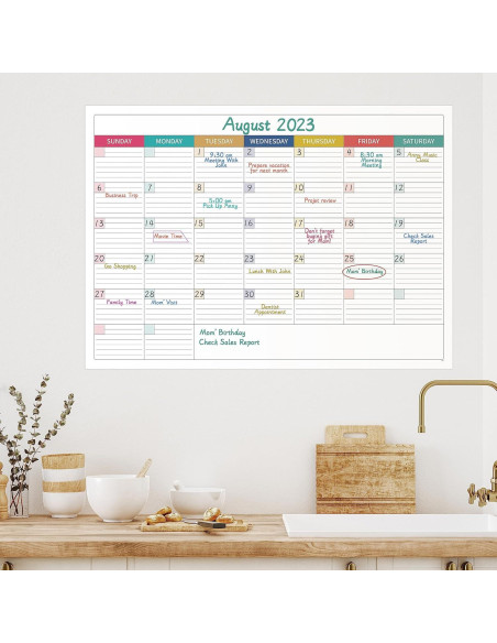 Calendario de Pizarra Blanca Grande Shoparr 101.6x71.1 cm Calendario de Pizarra Blanca Grande Shoparr 101.6x71.1 cm