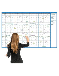 Calendario de Pizarra Blanca Grande Lemome 147x94 cm 12 Meses