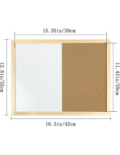 Tablero de Corcho y Pizarra Blanca GDMINLO 42x32 cm 2
