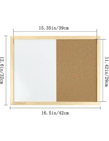Tablero de Corcho y Pizarra Blanca GDMINLO 42x32 cm