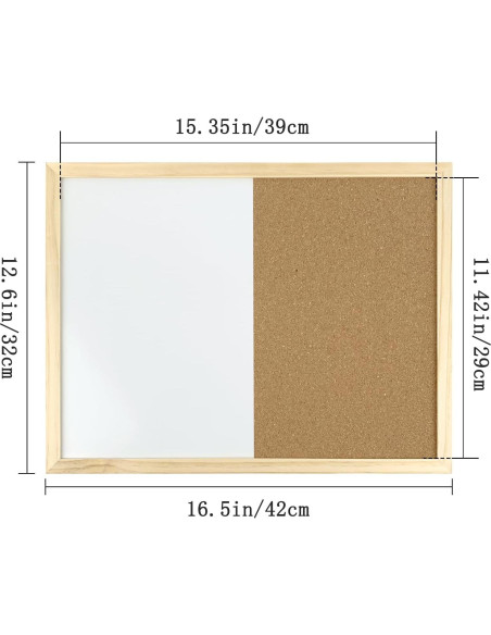 Tablero de Corcho y Pizarra Blanca GDMINLO 42x32 cm