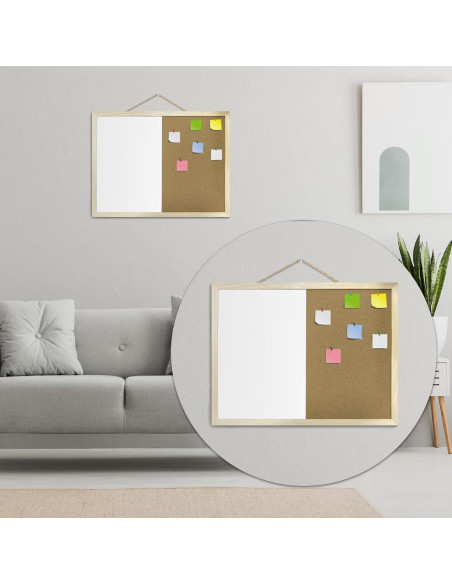 Tablero de Corcho y Pizarra Blanca GDMINLO 42x32 cm