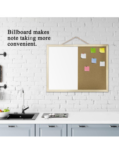 Tablero de Corcho y Pizarra Blanca GDMINLO 42x32 cm
