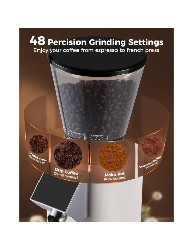 Molinillo de Café Tuni G1 Cónico Antiestático 48 Configuraciones