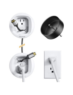 Kit de Gestión de Cables en Pared Perlegear PGWH02W, Ocultador de Cables para TV y Altavoces