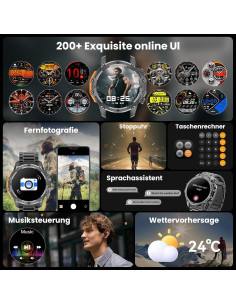 Reloj Inteligente Militar Hwagol 1.52" con Monitoreo de Salud 2