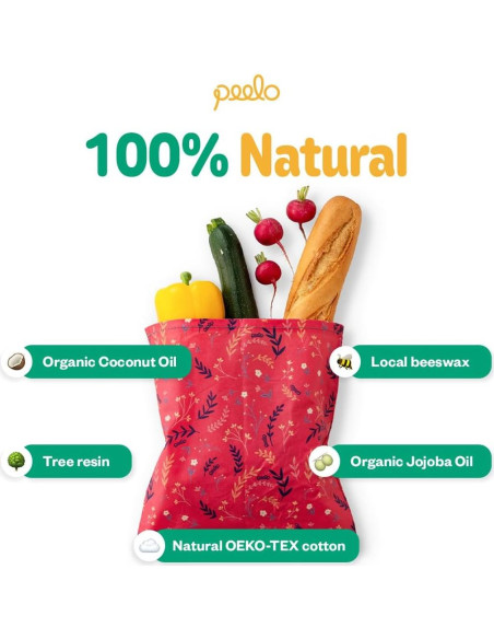 Envoltura de Alimentos de Cera de Abeja Peelo XXL Bosque