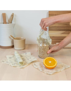 Envoltura de Alimentos de Cera de Abeja Abeego - Set 5 Hojas 17.78 cm 2