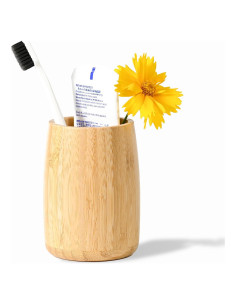 Soporte de Cepillo de Dientes de Bambú ABBI NIMO 8.4x8.4x10.9cm