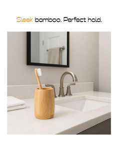 Soporte de Cepillo de Dientes de Bambú ABBI NIMO 8.4x8.4x10.9cm 2