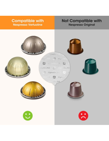 Sellos de Aluminio Aieve 120 Pcs para Cápsulas Nespresso Vertuo