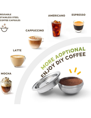 Cápsula de Café Reutilizable HAILASRE 150ml Acero Inoxidable