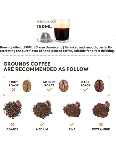 Cápsula de Café Reutilizable HAILASRE 150ml Acero Inoxidable