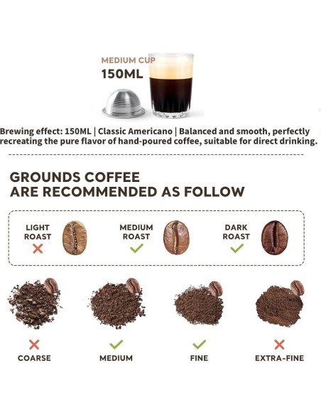 Cápsula de Café Reutilizable HAILASRE 150ml Acero Inoxidable