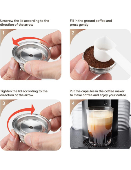 Cápsula de Café Reutilizable HAILASRE 150ml Acero Inoxidable