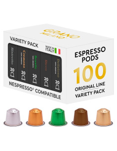 Café Grano Milano - 100 Cápsulas Aluminio Compatibles Nespresso