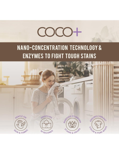 Hojas de Detergente para Ropa COCO+ Lavanda - 120 Cargas