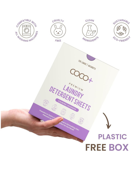 Hojas de Detergente para Ropa COCO+ Lavanda - 120 Cargas