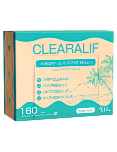 Hojas de detergente para ropa CLEARALIF 160 cargas Océano Fresco