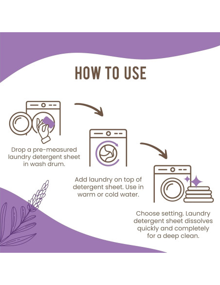 Hojas de Detergente para Ropa COCO+ Lavanda - 120 Cargas