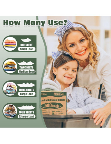 Hojas de detergente ecológicas Navona 500 cargas fragancia fresca