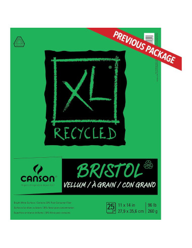 Bloc de Bristol Reciclado Canson XL 11x14" 25 Hojas