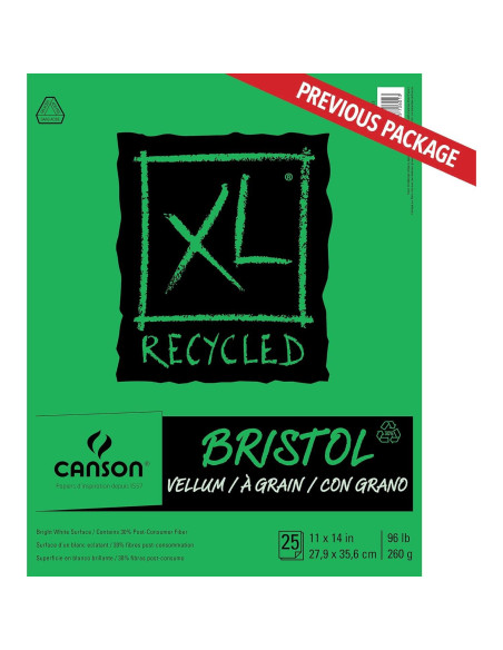 Bloc de Bristol Reciclado Canson XL 11x14" 25 Hojas