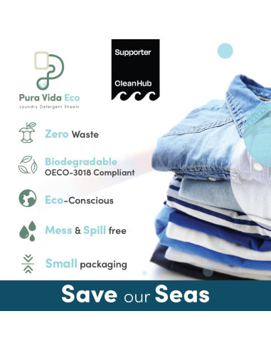 Hojas de Detergente para Ropa Pura Vida - 30 Hojas Ecológicas
